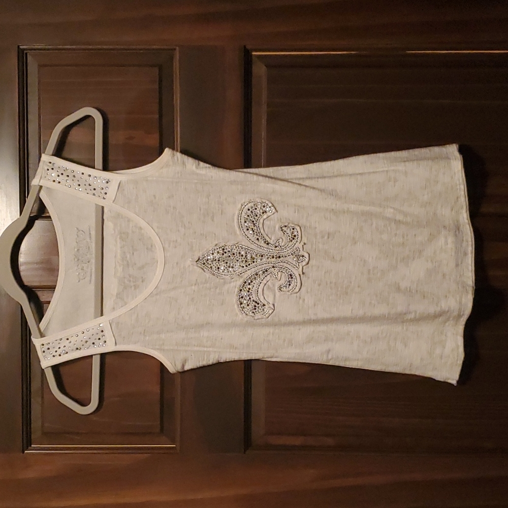 Maurices small women's tank top, white, semi sheer